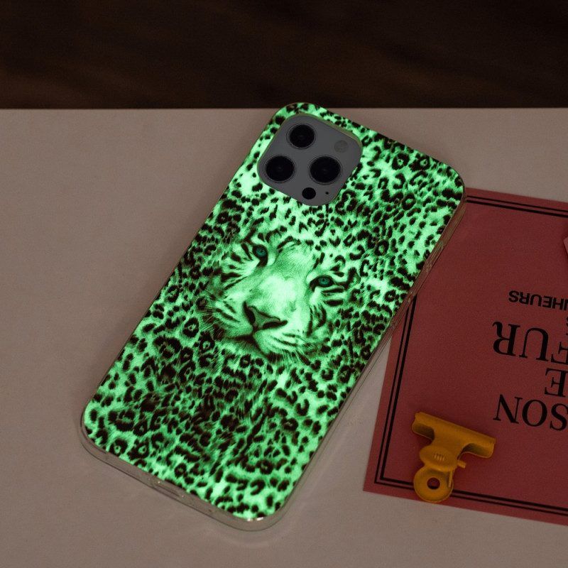 Hülle Für iPhone 15 Pro Max Fluoreszierender Leopard