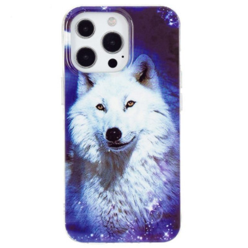 Hülle Für iPhone 15 Pro Max Fluoreszierender Wolf