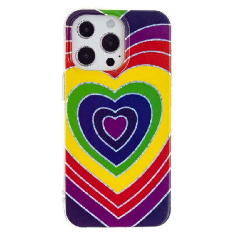 Hülle Für iPhone 15 Pro Max Psychedelisches Herz