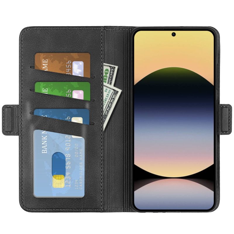 Lederhüllen Xiaomi Redmi Note 14s Handyhülle Doppelter Magnetverschluss