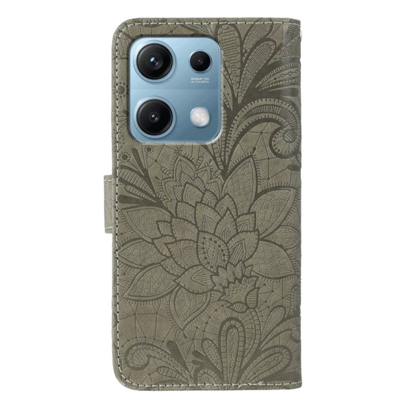 Lederhüllen Xiaomi Redmi Note 14s Handyhülle Florale Spitze