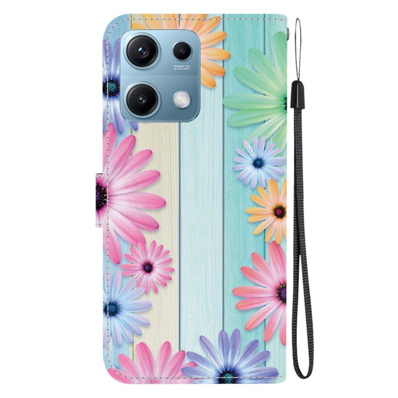 Lederhüllen Xiaomi Redmi Note 14s Handyhülle Schlüsselband Mit Sonnenblumen-motiv