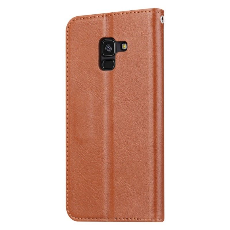 Flip Case Samsung Galaxy A8 Schwarz Kartenhalter Aus Kunstleder