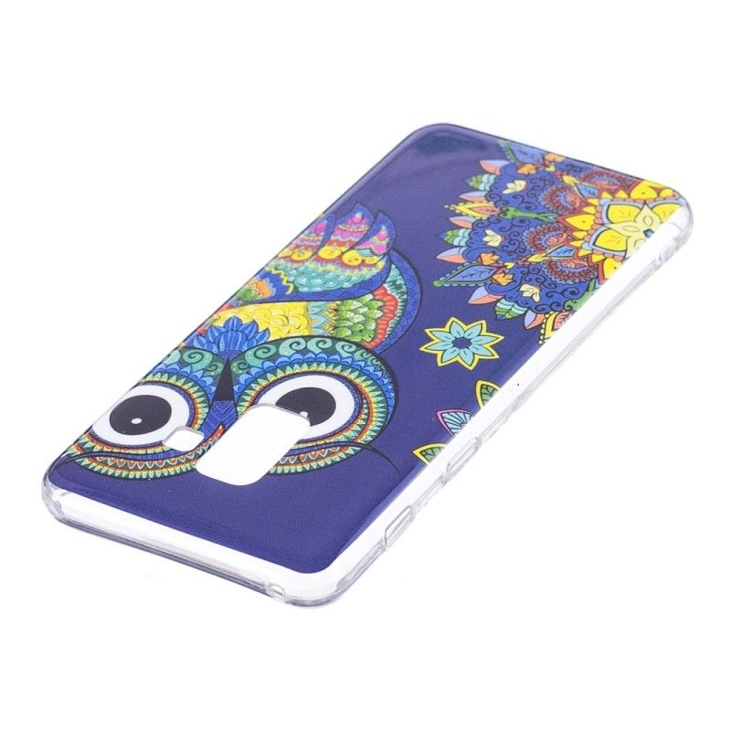 Hülle Samsung Galaxy A8 Fluoreszierende Mandala-Eule