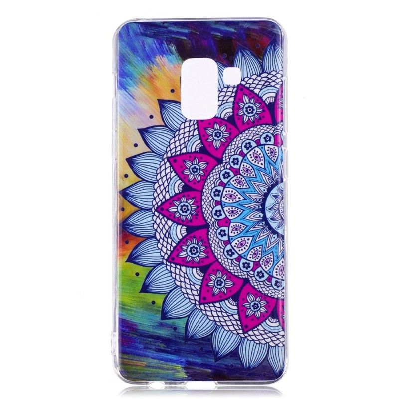 Hülle Samsung Galaxy A8 Fluoreszierendes Farbiges Mandala