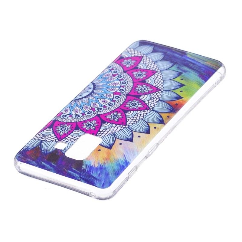 Hülle Samsung Galaxy A8 Fluoreszierendes Farbiges Mandala