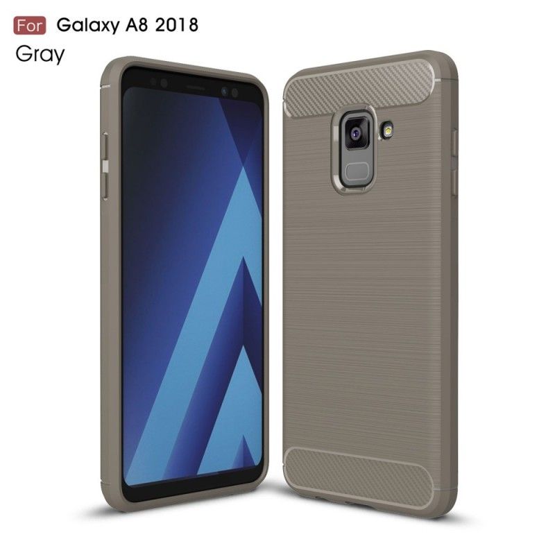 Hülle Samsung Galaxy A8 Schwarz Gebürstete Kohlefaser