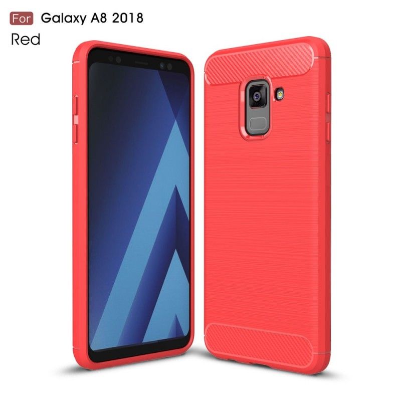 Hülle Samsung Galaxy A8 Schwarz Gebürstete Kohlefaser