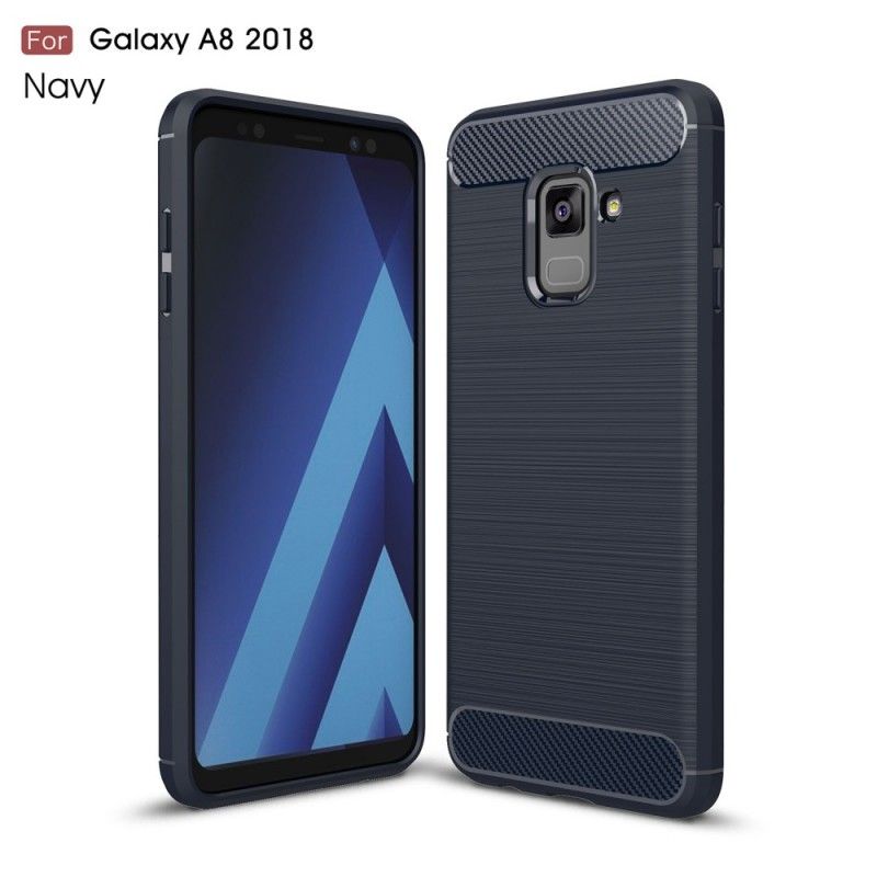 Hülle Samsung Galaxy A8 Schwarz Gebürstete Kohlefaser