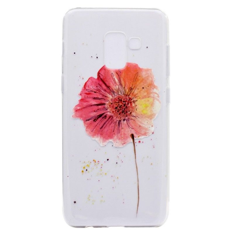 Hülle Samsung Galaxy A8 Transparente Aquarellmohnblume