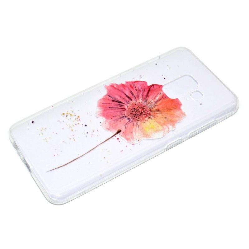 Hülle Samsung Galaxy A8 Transparente Aquarellmohnblume