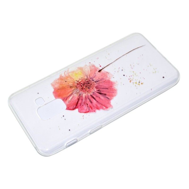 Hülle Samsung Galaxy A8 Transparente Aquarellmohnblume