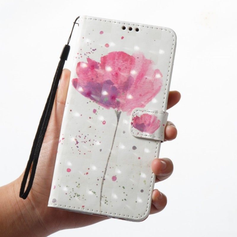 Lederhüllen Für Samsung Galaxy A8 3D Aquarellmohn