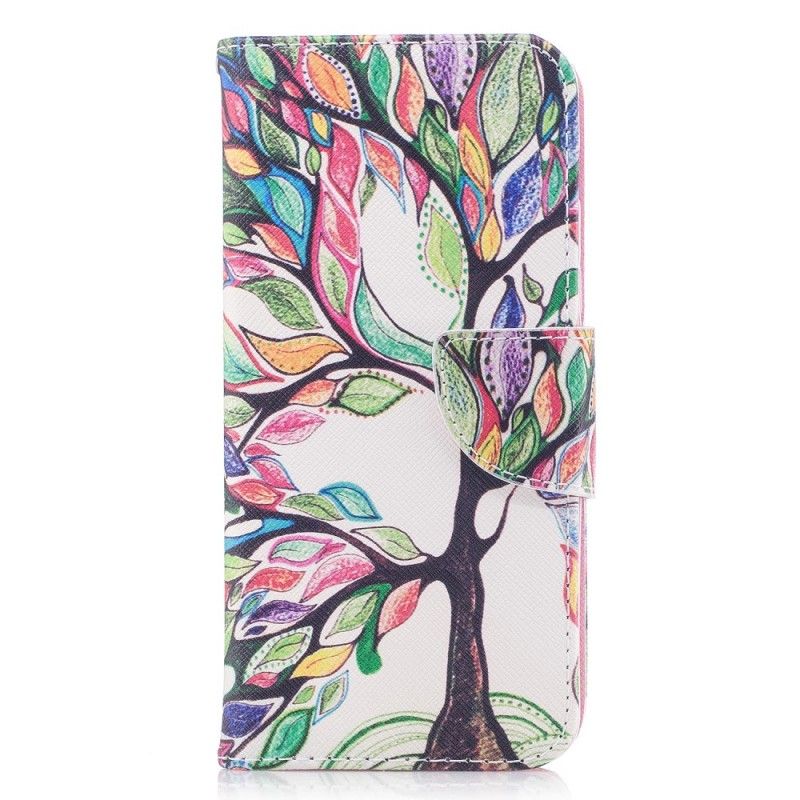 Lederhüllen Samsung Galaxy A8 Farbiger Baum