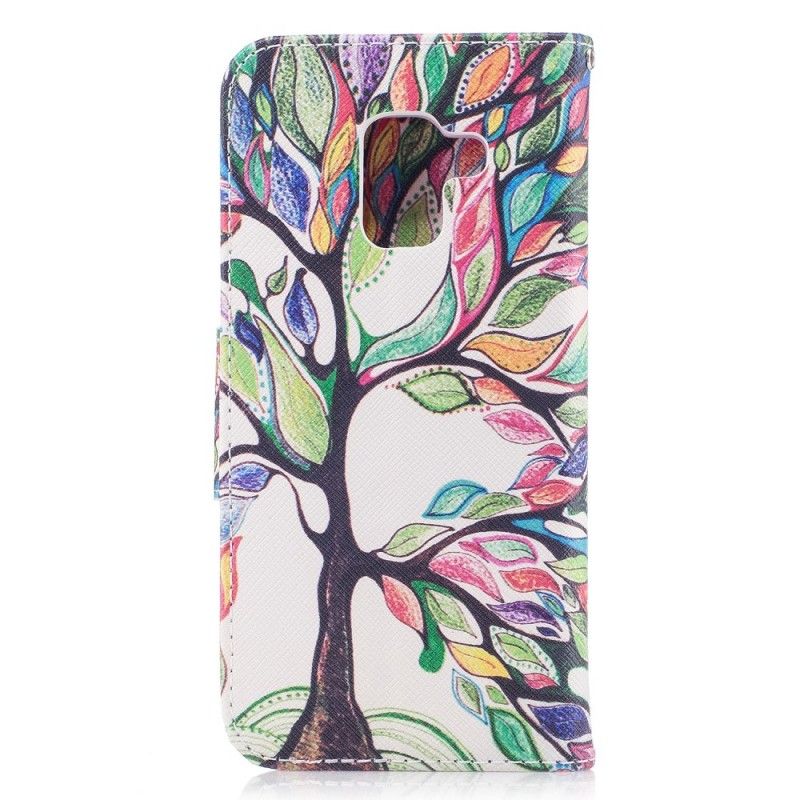 Lederhüllen Samsung Galaxy A8 Farbiger Baum