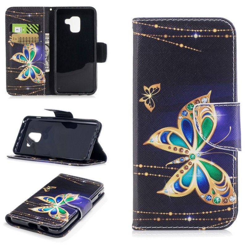 Lederhüllen Samsung Galaxy A8 Magischer Schmetterling