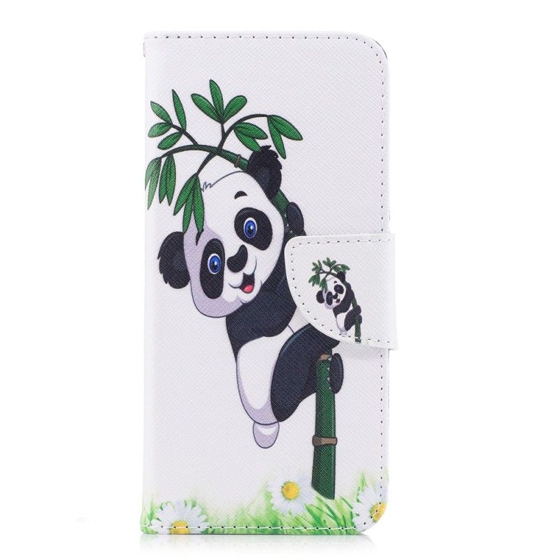 Lederhüllen Samsung Galaxy A8 Panda Auf Bambus