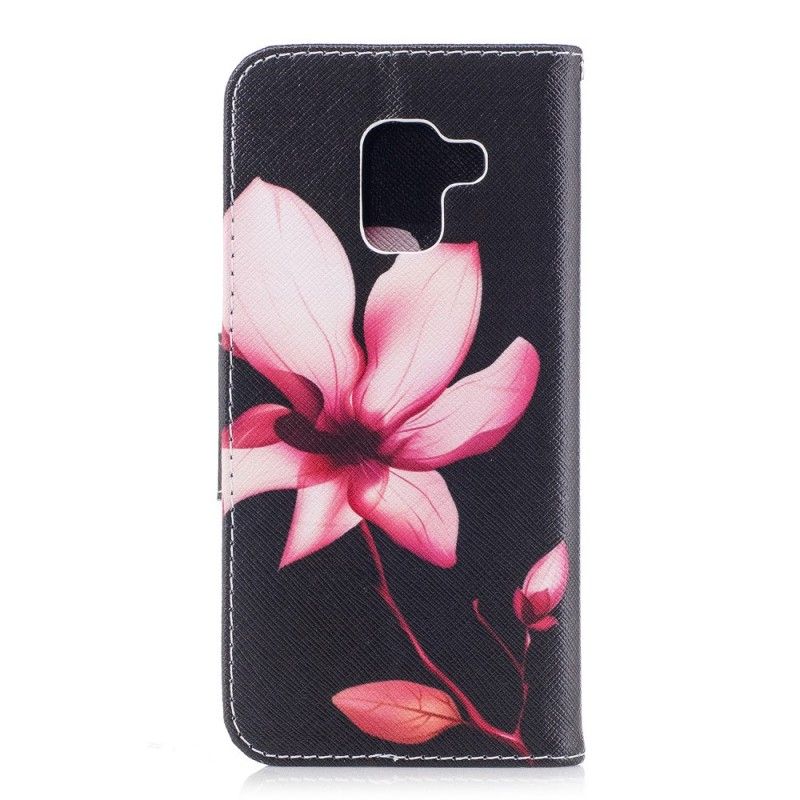 Lederhüllen Samsung Galaxy A8 Rosa Blume