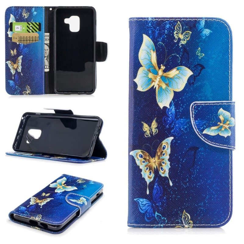 Lederhüllen Samsung Galaxy A8 Schmetterlinge In Der Nacht