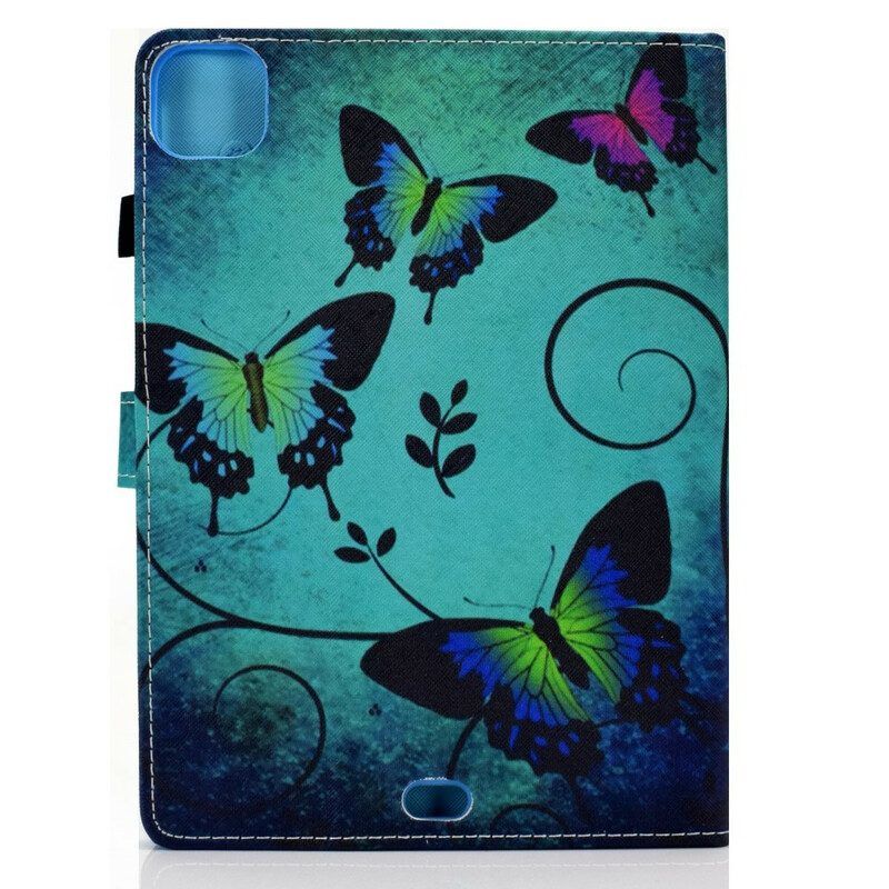 Flip Case Für iPad Pro 11" (2022) Grüne Schmetterlinge