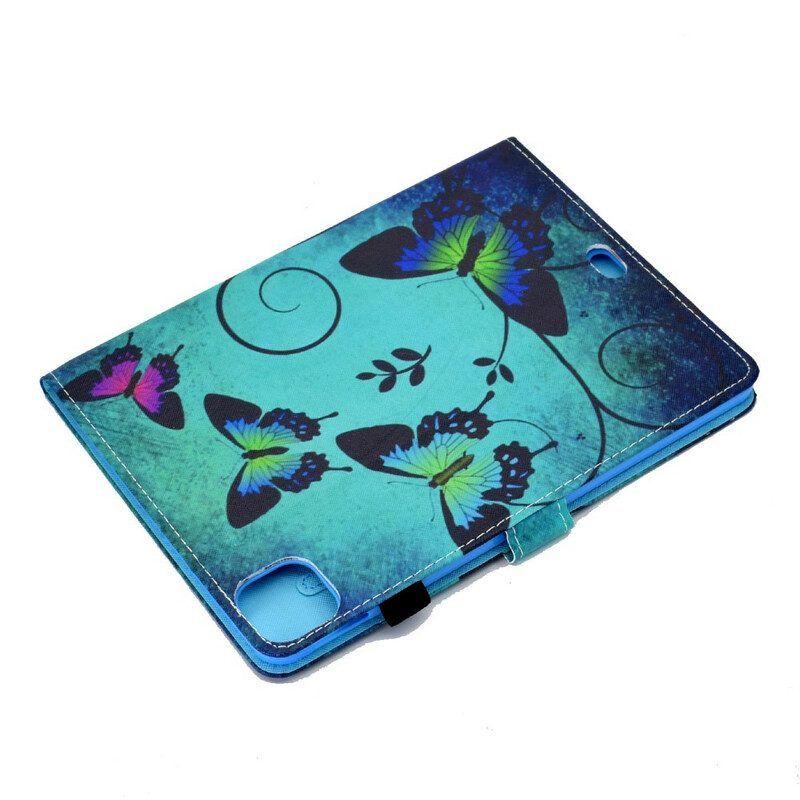 Flip Case Für iPad Pro 11" (2022) Grüne Schmetterlinge