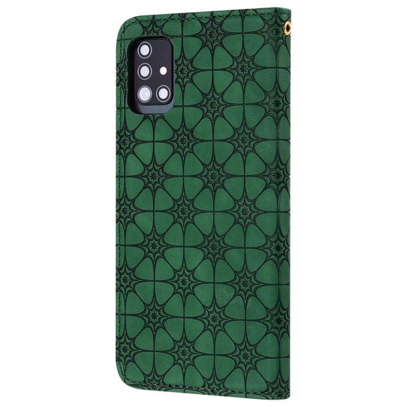 Flip Case Für Samsung Galaxy A51 5G Grün Sternendruck