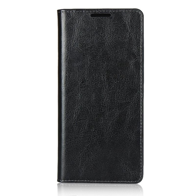 Flip Case Für Samsung Galaxy A51 5G Schwarz Echtes Leder