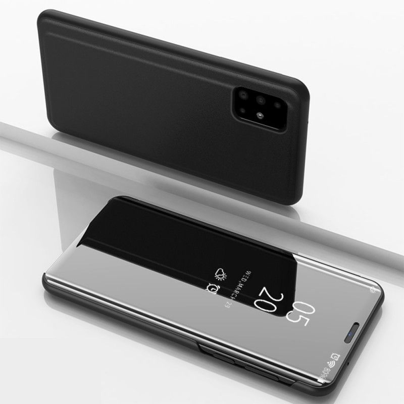 Flip Case Samsung Galaxy A51 5G Schwarz Handyhülle Spiegel