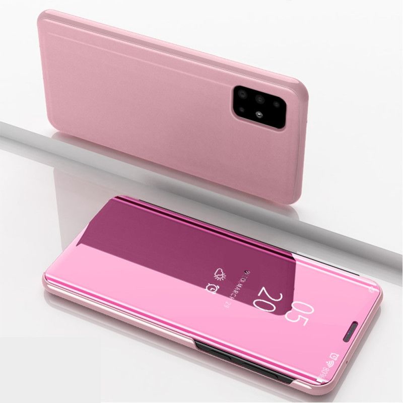 Flip Case Samsung Galaxy A51 5G Schwarz Handyhülle Spiegel