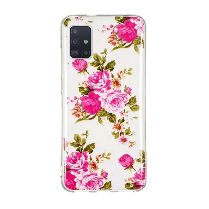 Hülle Samsung Galaxy A51 5G Fluoreszierende Freiheitsblumen