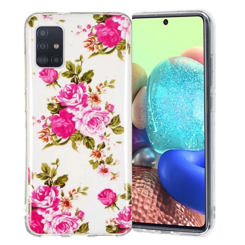 Hülle Samsung Galaxy A51 5G Fluoreszierende Freiheitsblumen