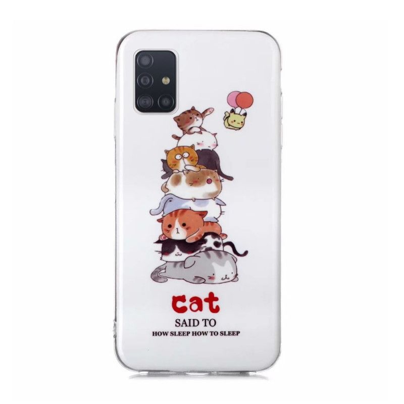 Hülle Samsung Galaxy A51 5G Fluoreszierende Katzen