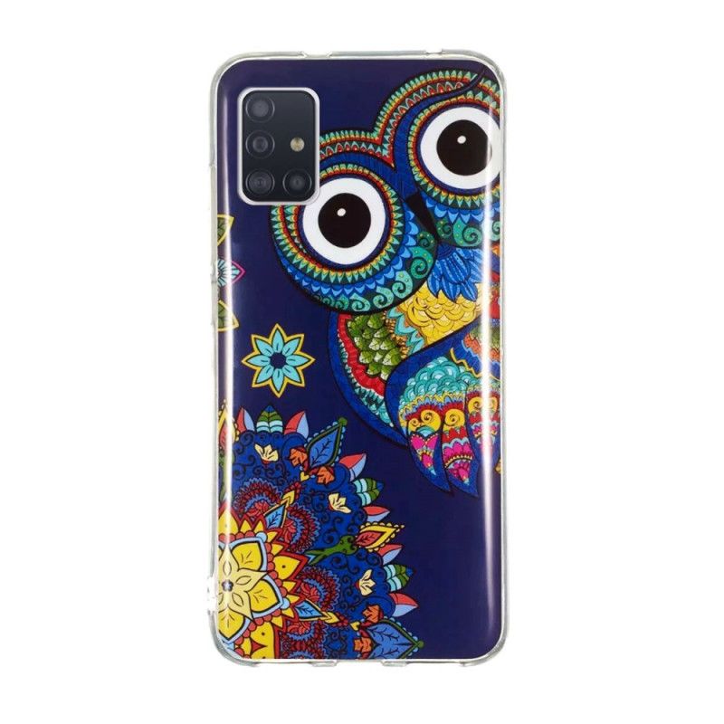 Hülle Samsung Galaxy A51 5G Fluoreszierende Mandala-Eule