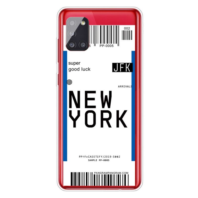 Hülle Samsung Galaxy A51 5G Schwarz Bordkarte Nach New York