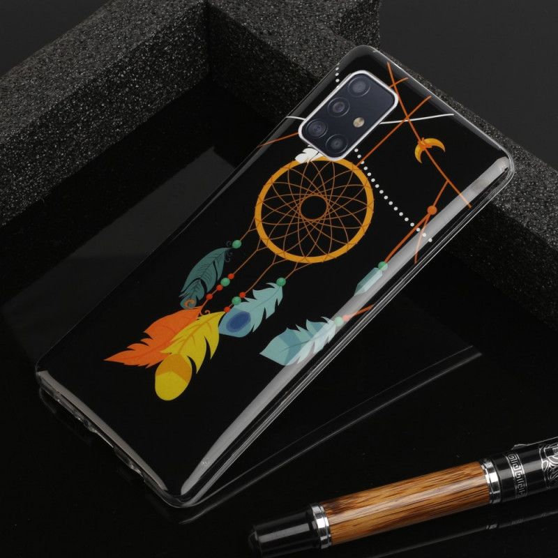 Hülle Samsung Galaxy A51 5G Schwarz Einzigartiger Fluoreszierender Traumfänger