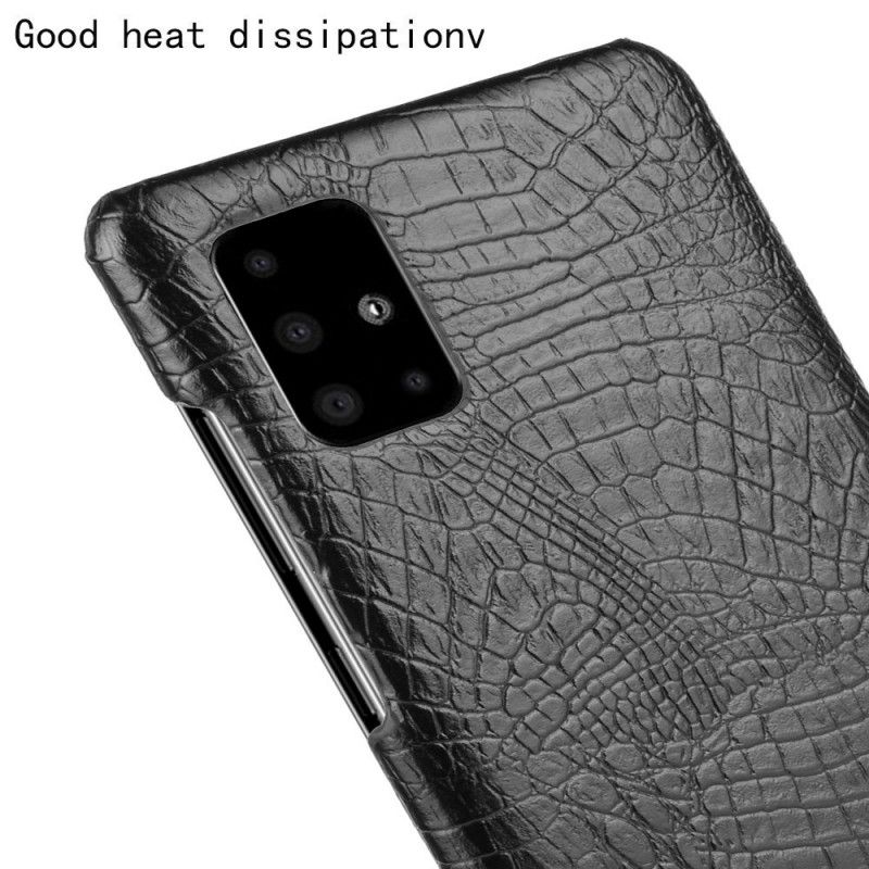 Hülle Samsung Galaxy A51 5G Schwarz Krokodilhauteffekt