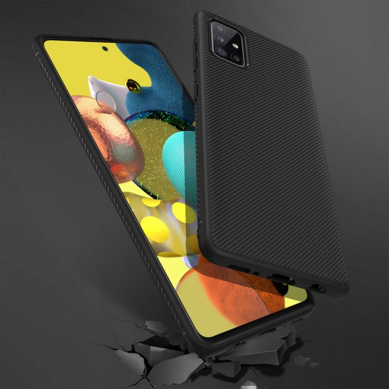 Hülle Samsung Galaxy A51 5G Schwarz Twill Der Jazzserie