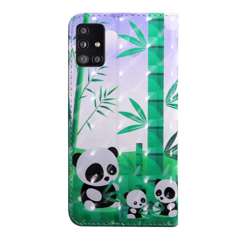 Lederhüllen Für Samsung Galaxy A51 5G Panda-Familie