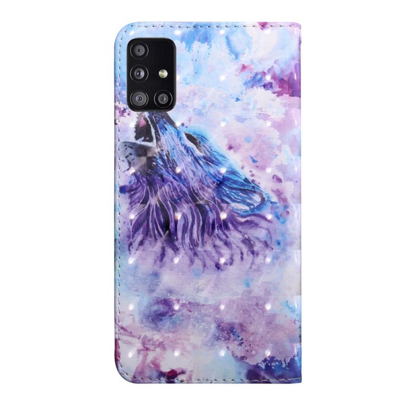 Lederhüllen Samsung Galaxy A51 5G Aquarellwolf