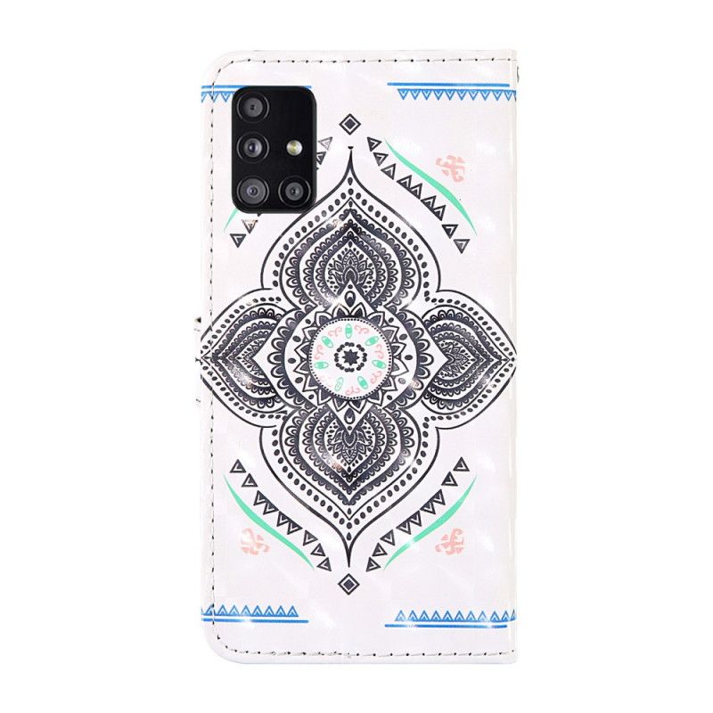 Lederhüllen Samsung Galaxy A51 5G Lichtpunkte Mandala Mit Riemen