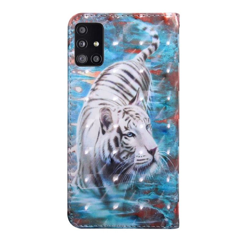 Lederhüllen Samsung Galaxy A51 5G Tiger Im Wasser