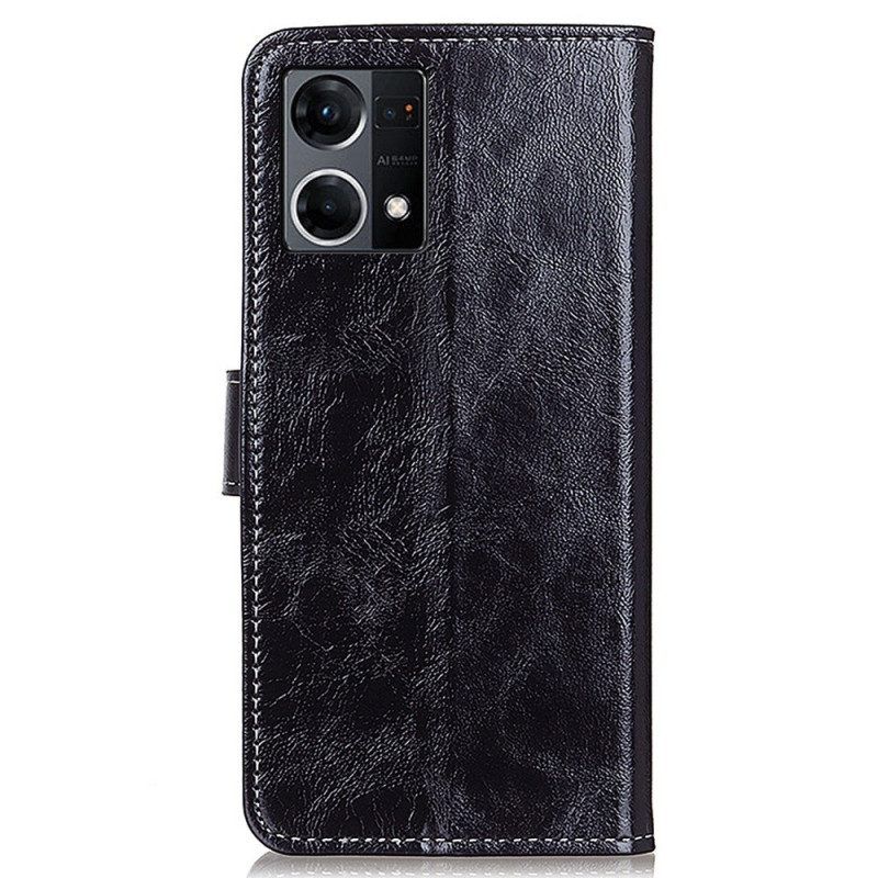 Lederhüllen Für Oppo Reno 7 Lackiert Mit Nähten