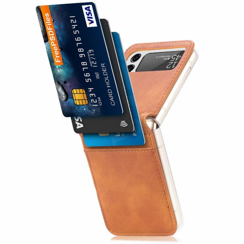 Hülle Für Samsung Galaxy Z Flip 3 5g Kartenetui Aus Strukturiertem Leder