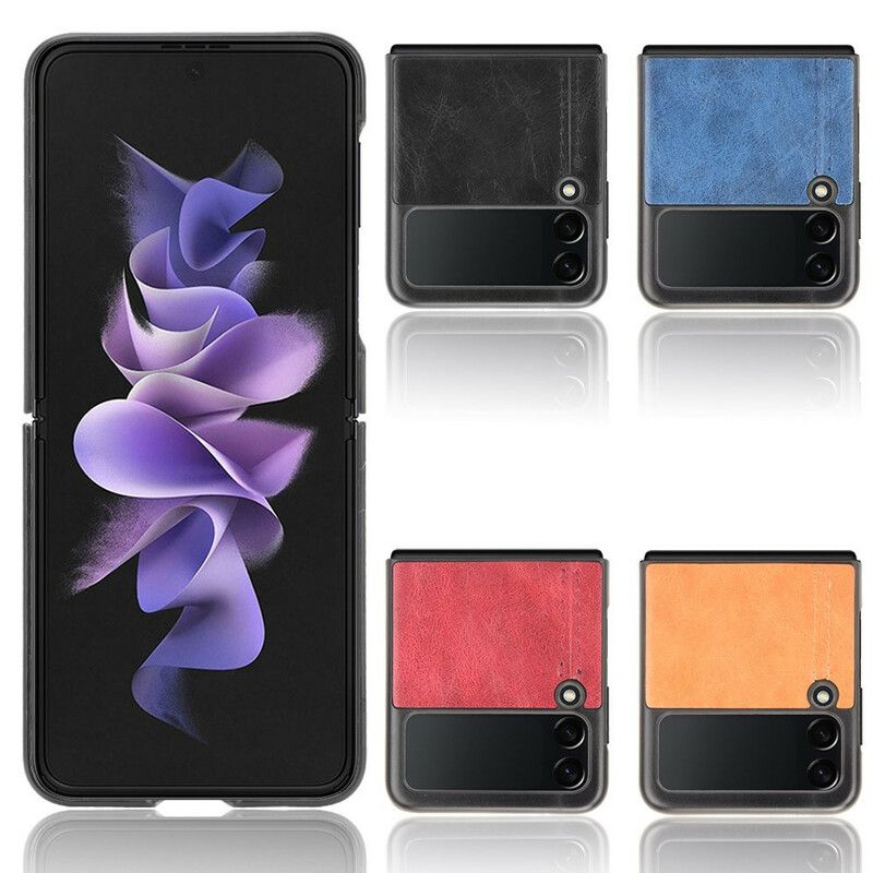 Hülle Für Samsung Galaxy Z Flip 3 5g Nähte Aus Kunstleder