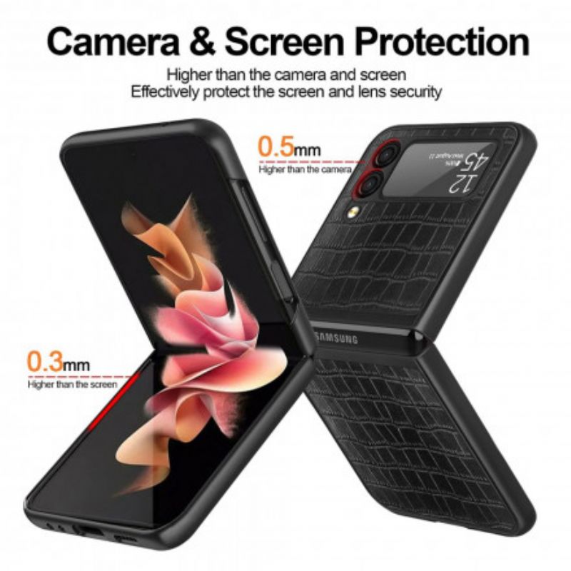 Hülle Samsung Galaxy Z Flip 3 5g Handyhülle Krokodilleder-stil