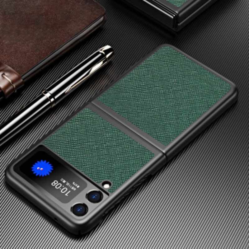 Hülle Samsung Galaxy Z Flip 3 5g Handyhülle Stil Strukturiertes Leder