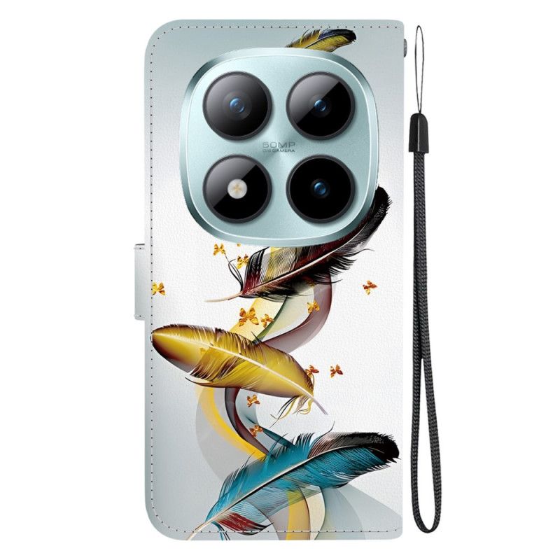 Lederhüllen Für Xiaomi Redmi Note 15 Pro Plus 5g Bunte Federn