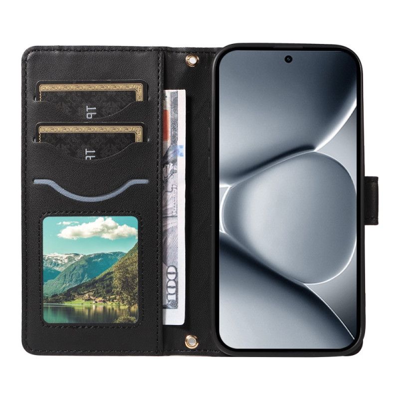 Lederhüllen Für Xiaomi Redmi Note 15 Pro Plus 5g Gesteppt Mit Riemen Und Schultergurt