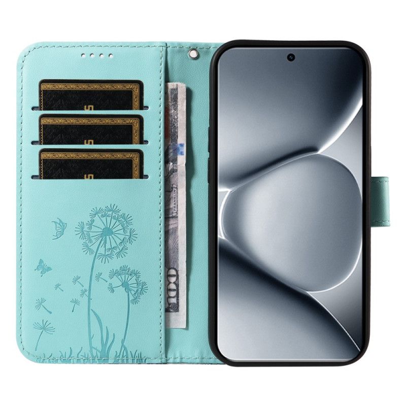 Lederhüllen Für Xiaomi Redmi Note 15 Pro Plus 5g Löwenzahnmuster Und Riemen