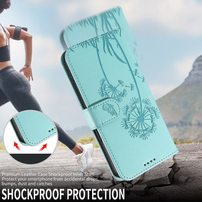 Lederhüllen Für Xiaomi Redmi Note 15 Pro Plus 5g Löwenzahnmuster Und Riemen